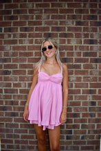 Load image into Gallery viewer, Blush Bow Back Mini Dress