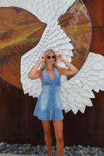 Load image into Gallery viewer, Coastal Breeze Denim Halter Mini Dress