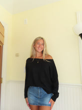 Load image into Gallery viewer, Off the shoulder Black Sweater