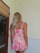 Load image into Gallery viewer, Orange Ruffle Floral Dress