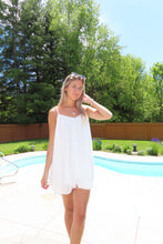 Load image into Gallery viewer, White Chiffon Flowy Mini Dress