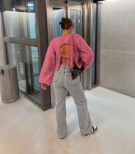 Load image into Gallery viewer, Open Back Chunky Knit Sweater