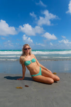 Load image into Gallery viewer, Seafoam Siren Sparkle Bandeau Bikini Set - Juniper