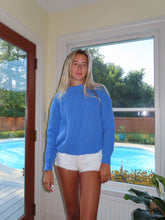 Load image into Gallery viewer, Blue Knit Crewneck Sweater
