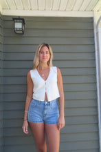 Load image into Gallery viewer, White knit Open Festival Top - Juniper