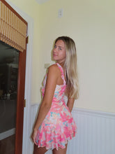 Load image into Gallery viewer, Orange Ruffle Floral Dress