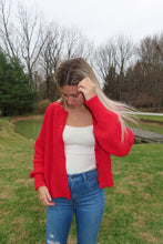 Load image into Gallery viewer, Red Button-Up Cardigan