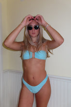 Load image into Gallery viewer, Blue Ice Sparkle Bandeau Bikini Set - Juniper