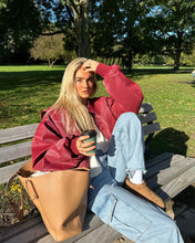 Load image into Gallery viewer, Burgundy Leather Jacket