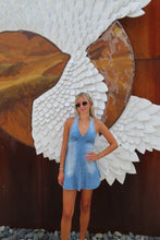 Load image into Gallery viewer, Coastal Breeze Denim Halter Mini Dress