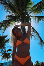 Load image into Gallery viewer, Orange Floral Reversible Cheeky Bikini Set