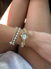 Load image into Gallery viewer, Gold Pearl Link Bracelet Watch
