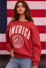 Load image into Gallery viewer, PREORDER red America Graphic Crewneck Sweatshirt
