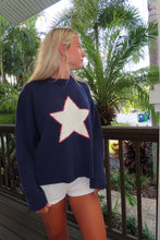 Load image into Gallery viewer, Starlit Nights Knit Sweater – Navy & White