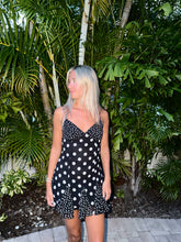 Load image into Gallery viewer, Midnight Polka Dot Mini Dress