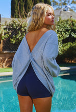 Load image into Gallery viewer, Twist-Back Lounge Sweatshirt – Heather Grey