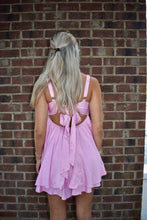 Load image into Gallery viewer, Blush Bow Back Mini Dress