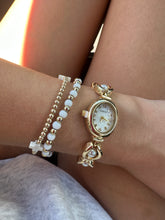 Load image into Gallery viewer, Gold Pearl Link Bracelet Watch