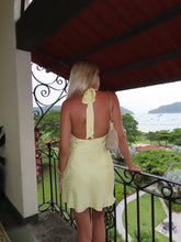 Load image into Gallery viewer, Lemon Glow Halter Mini Dress