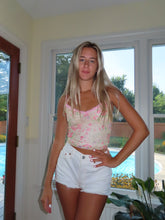 Load image into Gallery viewer, Pink and Yellow Floral Lace Tank