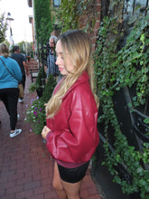 Load image into Gallery viewer, Burgundy Blaze Leather Jacket