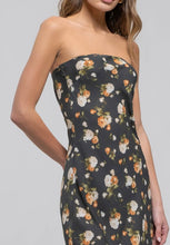 Load image into Gallery viewer, Midnight Garden Strapless Maxi Dress