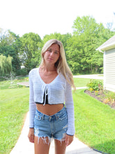 Load image into Gallery viewer, White Crochet Tie Front Cardigan