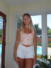 Load image into Gallery viewer, Pink and Yellow Floral Lace Tank