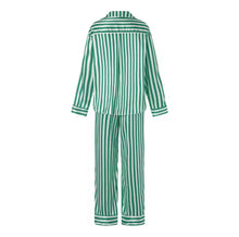 Load image into Gallery viewer, Red and Green Striped Satin Christmas Pajamas