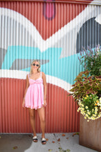 Load image into Gallery viewer, Blush Bow Back Mini Dress