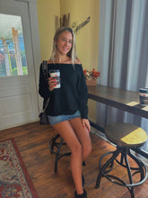 Load image into Gallery viewer, Off the shoulder Black Sweater