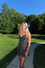 Load image into Gallery viewer, Midnight Polka Dot Mini Dress