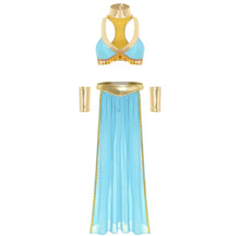 Load image into Gallery viewer, Golden Goddess Costume Set – Blue & Gold