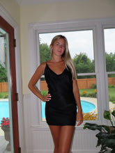 Load image into Gallery viewer, Satin Black Homecoming Dress