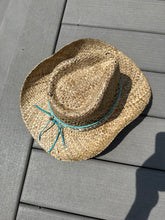 Load image into Gallery viewer, Coastal Cowgirl Straw Beaded Charm Hat