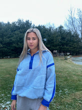 Load image into Gallery viewer, Sky Blue Half-Zip Sherpa Pullover
