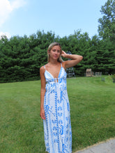 Load image into Gallery viewer, Santorini Breeze Tie-Front Maxi Dress