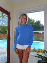 Load image into Gallery viewer, Blue Knit Crewneck Sweater