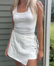 Load image into Gallery viewer, White Tie-Front Skort
