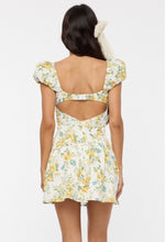Load image into Gallery viewer, Floral Puff-Sleeve Cutout Mini Dress