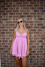Load image into Gallery viewer, Blush Bow Back Mini Dress
