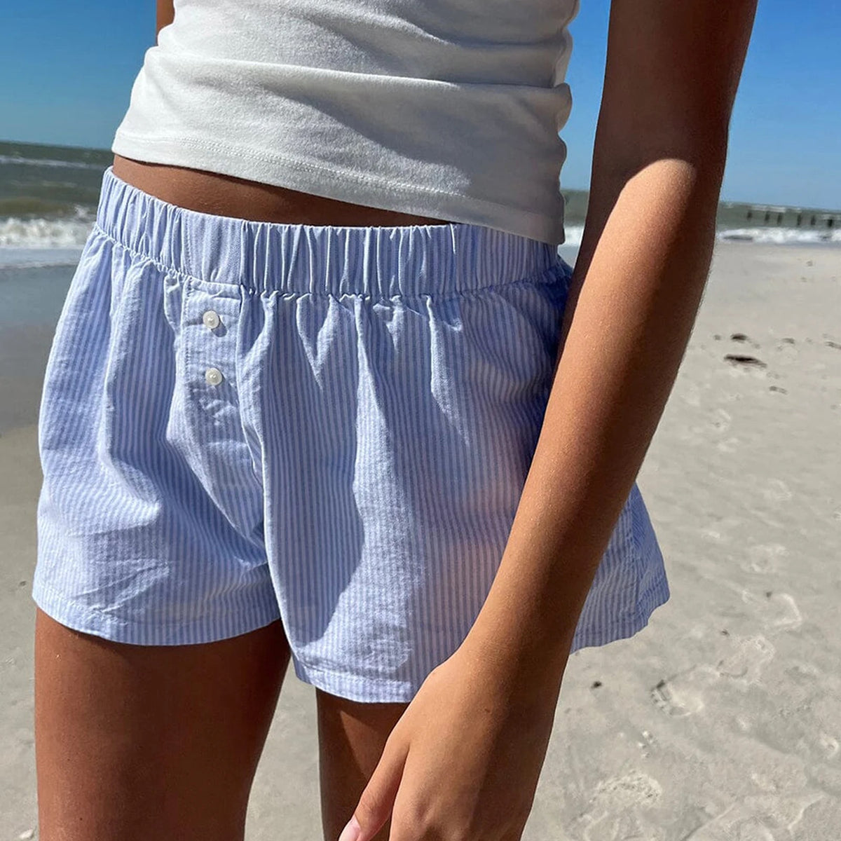 Blakley Striped Shorts – Juniper