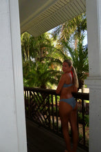 Load image into Gallery viewer, Red & Blue Gingham Knot Front Bikini Set