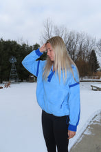 Load image into Gallery viewer, Sky Blue Half-Zip Sherpa Pullover