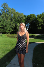 Load image into Gallery viewer, Midnight Polka Dot Mini Dress
