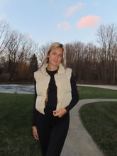 Load image into Gallery viewer, Beige Cropped Puffer Vest
