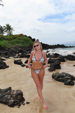 Load image into Gallery viewer, Navy Woven Triangle Tie Bikini Set - Juniper