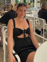 Load image into Gallery viewer, Satin Open Front Mini Dress