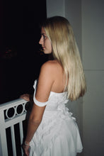 Load image into Gallery viewer, White Cascade Mini Dress