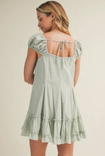 Load image into Gallery viewer, Sage Eyelet Babydoll Mini Dress - Juniper